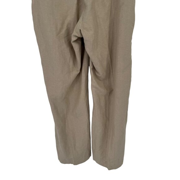 Gap women's wide leg Hip slung fit pants Linen beige, size 16 pockets - Picture 8 of 10